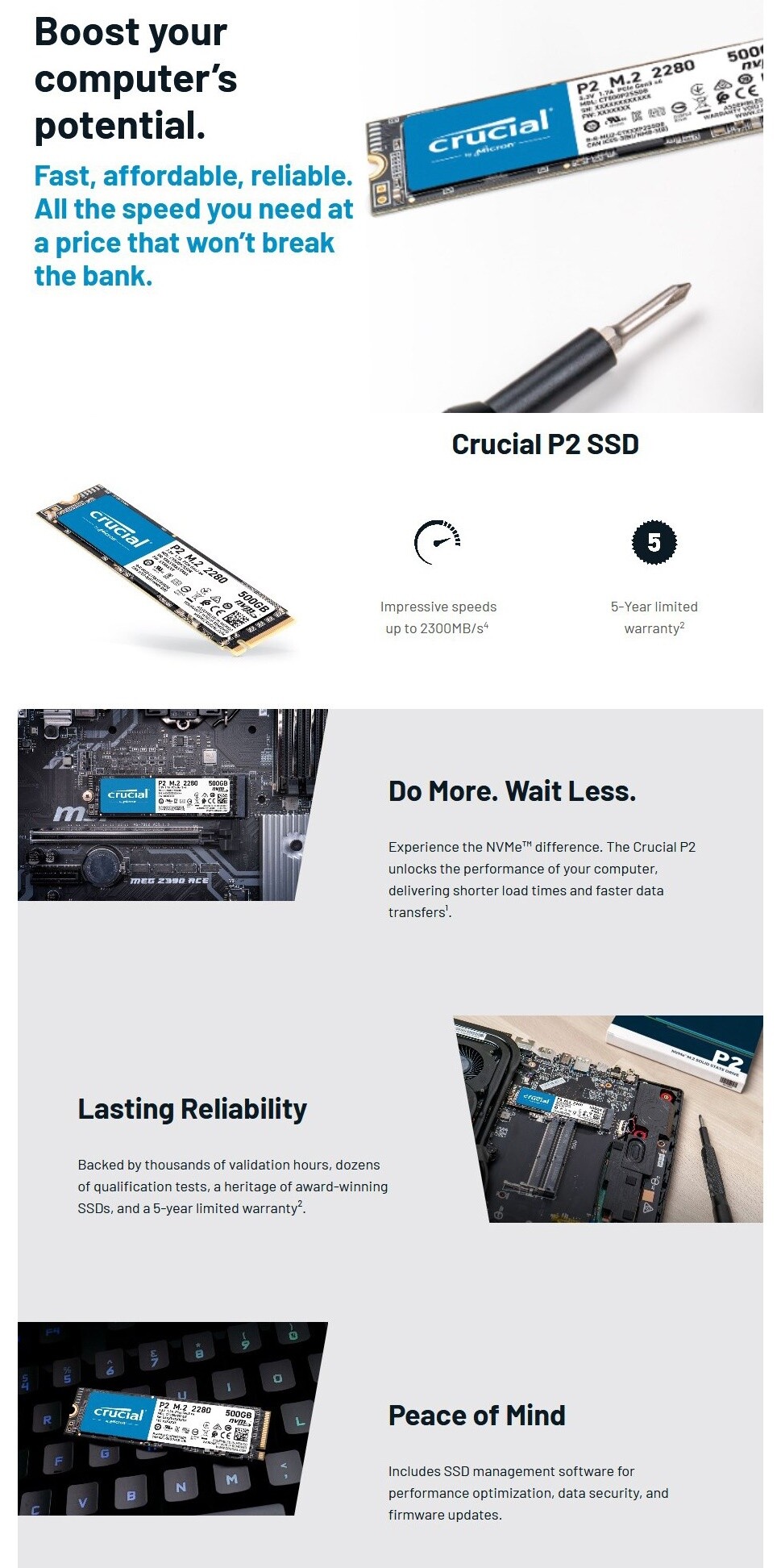 Crucial 1TB P2 M.2 NVME SSD