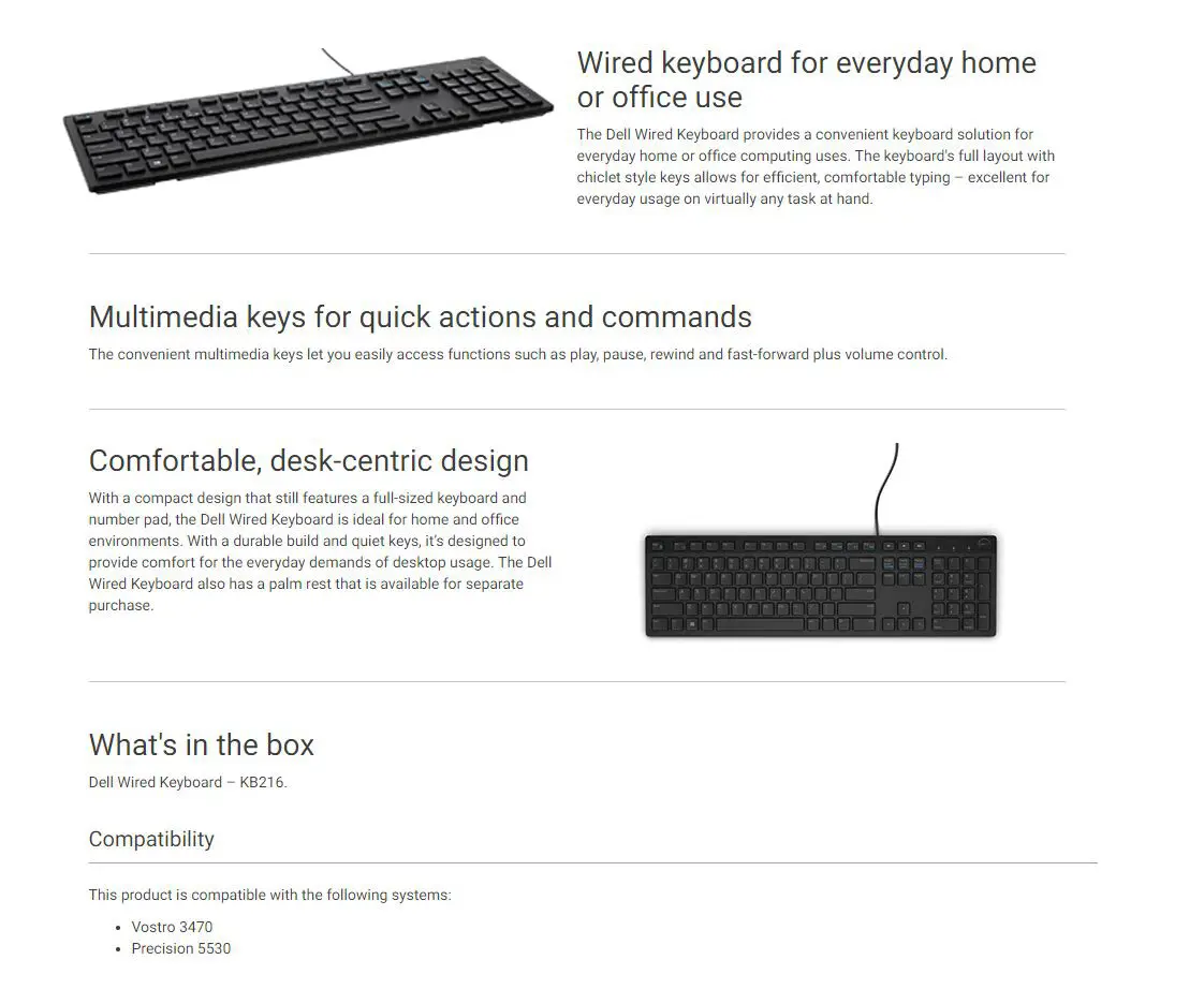 Dell Wired Multimedia Keyboard