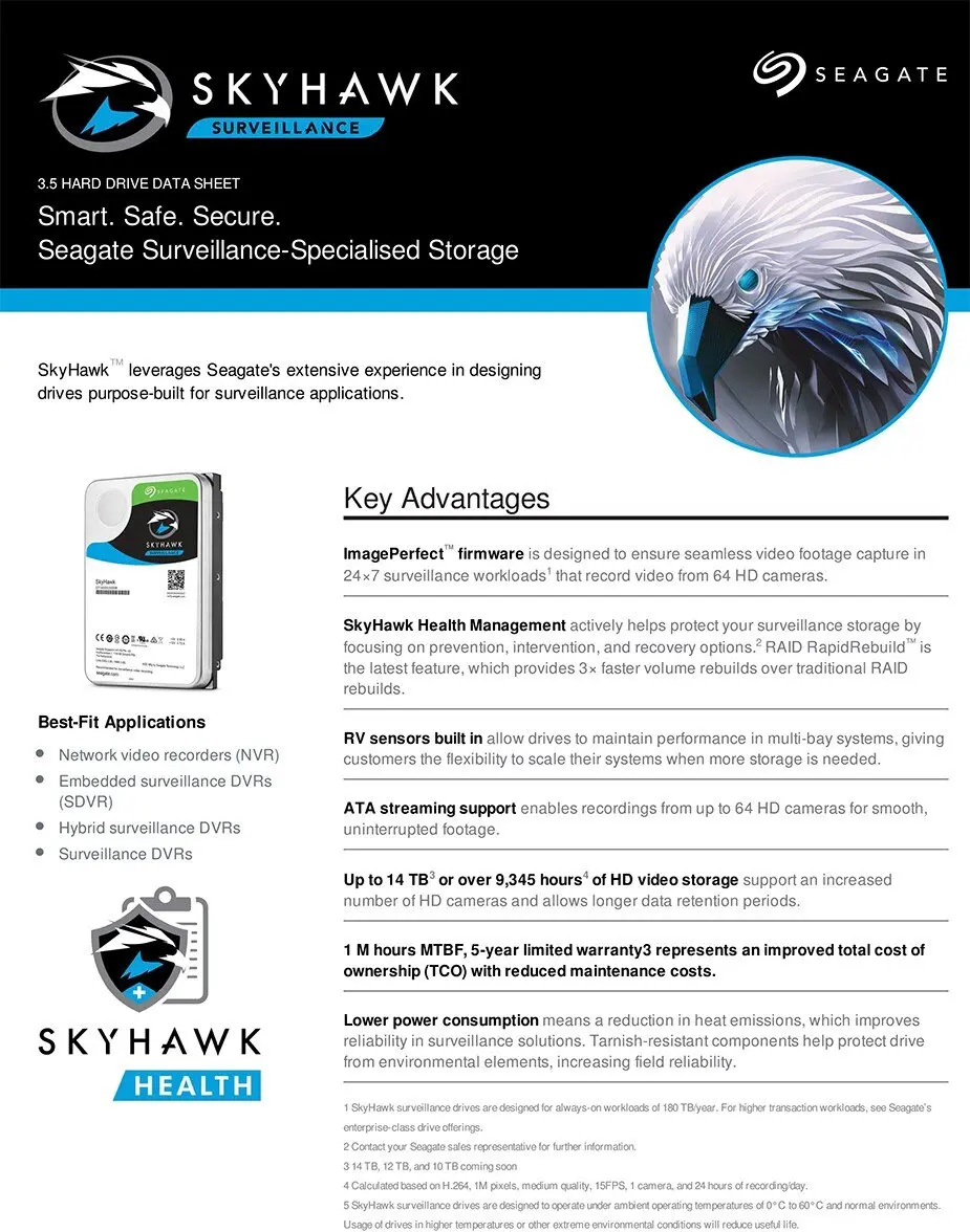 Seagate SkyHawk surveillance HDD 3.5 ST3000VX009 3TB @