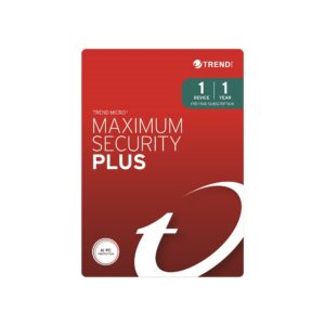 Trend Micro Maximum Security Plus (1 Device) 1 Year (Plus = Secure VPN & Cleaner Pro)