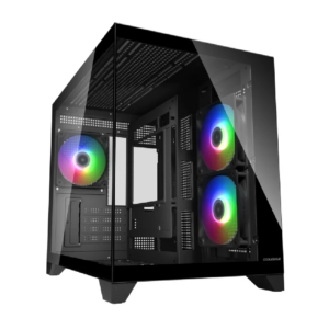 Cougar FV150 MINI BLACK mATX dual chamber TG Case 3x ARGB Fans